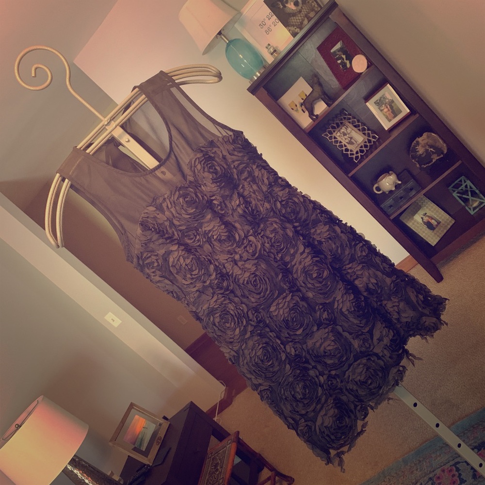 Black Floral Dress, Size L